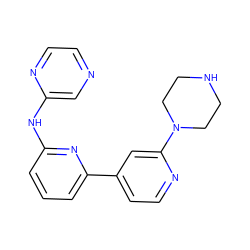 c1cc(Nc2cnccn2)nc(-c2ccnc(N3CCNCC3)c2)c1 ZINC000084706175