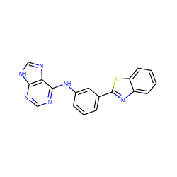 c1cc(Nc2ncnc3[nH]cnc23)cc(-c2nc3ccccc3s2)c1 ZINC000040977205