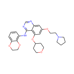 c1cc(Nc2ncnc3cc(OCCN4CCCC4)cc(OC4CCOCC4)c23)c2c(c1)OCCO2 ZINC000014949429