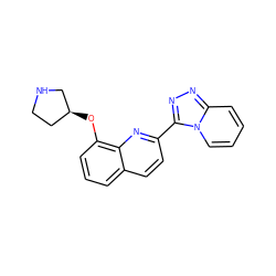 c1cc(O[C@H]2CCNC2)c2nc(-c3nnc4ccccn34)ccc2c1 ZINC000096174956