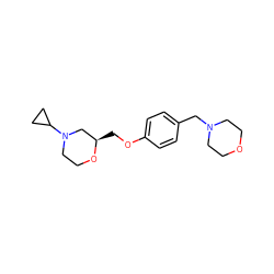 c1cc(OC[C@@H]2CN(C3CC3)CCO2)ccc1CN1CCOCC1 ZINC000040976704