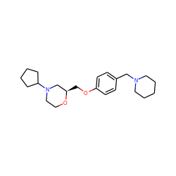 c1cc(OC[C@@H]2CN(C3CCCC3)CCO2)ccc1CN1CCCCC1 ZINC000040429070