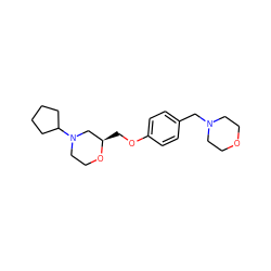 c1cc(OC[C@@H]2CN(C3CCCC3)CCO2)ccc1CN1CCOCC1 ZINC000040379192