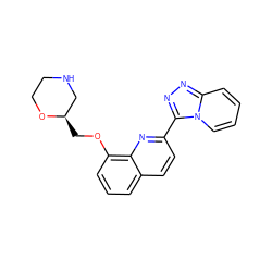 c1cc(OC[C@@H]2CNCCO2)c2nc(-c3nnc4ccccn34)ccc2c1 ZINC000096175117