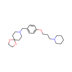 c1cc(OCCCN2CCCCC2)ccc1CN1CCC2(CC1)OCCO2 ZINC000135858269