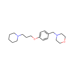 c1cc(OCCCN2CCCCC2)ccc1CN1CCOCC1 ZINC000001552005