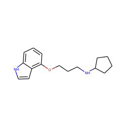 c1cc(OCCCNC2CCCC2)c2cc[nH]c2c1 ZINC000028823872