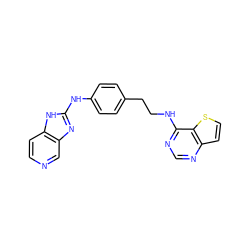 c1cc2[nH]c(Nc3ccc(CCNc4ncnc5ccsc45)cc3)nc2cn1 ZINC000049113981