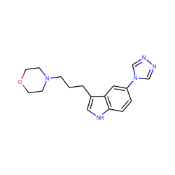 c1cc2[nH]cc(CCCN3CCOCC3)c2cc1-n1cnnc1 ZINC000013794124