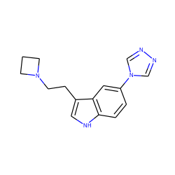 c1cc2[nH]cc(CCN3CCC3)c2cc1-n1cnnc1 ZINC000000018073