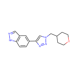 c1cc2[nH]ncc2cc1-c1cn(CC2CCOCC2)nn1 ZINC000063298300