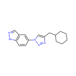 c1cc2[nH]ncc2cc1-n1cc(CC2CCCCC2)nn1 ZINC000066076588