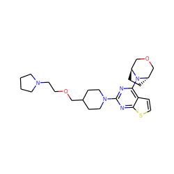 c1cc2c(N3[C@H]4CC[C@H]3COC4)nc(N3CCC(COCCN4CCCC4)CC3)nc2s1 ZINC000653670157