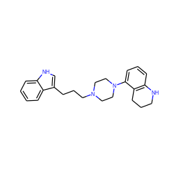 c1cc2c(c(N3CCN(CCCc4c[nH]c5ccccc45)CC3)c1)CCCN2 ZINC000013674838