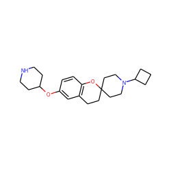 c1cc2c(cc1OC1CCNCC1)CCC1(CCN(C3CCC3)CC1)O2 ZINC000084603873