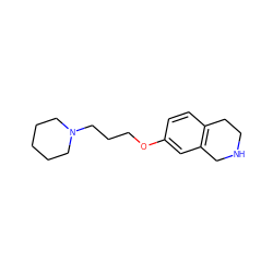 c1cc2c(cc1OCCCN1CCCCC1)CNCC2 ZINC000036188038