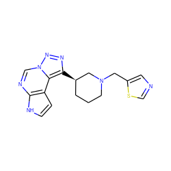 c1cc2c(ncn3nnc([C@@H]4CCCN(Cc5cncs5)C4)c23)[nH]1 ZINC001772624561