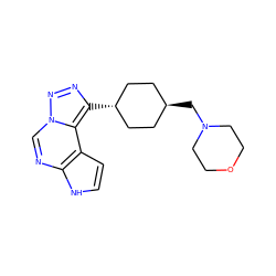 c1cc2c(ncn3nnc([C@H]4CC[C@H](CN5CCOCC5)CC4)c23)[nH]1 ZINC001772577632