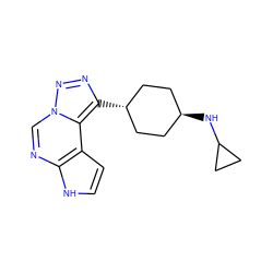 c1cc2c(ncn3nnc([C@H]4CC[C@H](NC5CC5)CC4)c23)[nH]1 ZINC001772647094