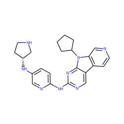 c1cc2c3cnc(Nc4ccc(N[C@@H]5CCNC5)cn4)nc3n(C3CCCC3)c2cn1 ZINC000169706631