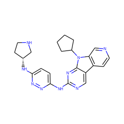 c1cc2c3cnc(Nc4ccc(N[C@@H]5CCNC5)nn4)nc3n(C3CCCC3)c2cn1 ZINC000169706672