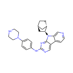 c1cc2c3cnc(Nc4ccc(N5CCNCC5)cc4)nc3n([C@H]3C[C@H]4CC[C@H]3C4)c2cn1 ZINC000117691063