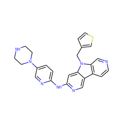 c1cc2c3cnc(Nc4ccc(N5CCNCC5)cn4)cc3n(Cc3ccsc3)c2cn1 ZINC000117683566