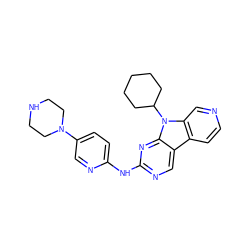 c1cc2c3cnc(Nc4ccc(N5CCNCC5)cn4)nc3n(C3CCCCC3)c2cn1 ZINC000117682016