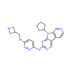 c1cc2c3cnc(Nc4ccc(NCC5CNC5)nn4)nc3n(C3CCCC3)c2cn1 ZINC000169706679