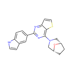 c1cc2cc(-c3nc(N4C[C@@H]5CC[C@H](C4)O5)c4sccc4n3)ccc2[nH]1 ZINC000045353342