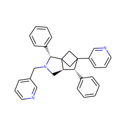 c1ccc([C@@H]2[C@H]3CN(Cc4cccnc4)[C@H](c4ccccc4)C34CC2(c2cccnc2)C4)cc1 ZINC000059830573