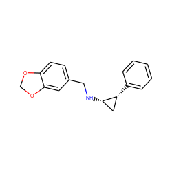 c1ccc([C@@H]2C[C@@H]2NCc2ccc3c(c2)OCO3)cc1 ZINC000044674898