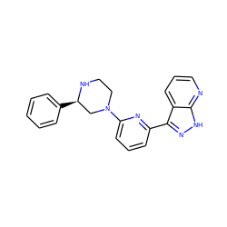 c1ccc([C@@H]2CN(c3cccc(-c4n[nH]c5ncccc45)n3)CCN2)cc1 ZINC000095584253