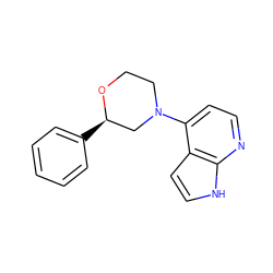 c1ccc([C@@H]2CN(c3ccnc4[nH]ccc34)CCO2)cc1 ZINC001772592201