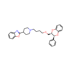 c1ccc([C@@H]2Oc3ccccc3O[C@@H]2COCCCCN2CCC(c3nc4ccccc4o3)CC2)cc1 ZINC000169312232