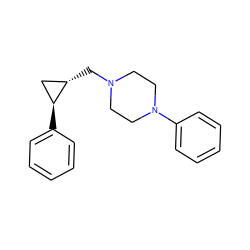 c1ccc([C@H]2C[C@@H]2CN2CCN(c3ccccc3)CC2)cc1 ZINC000013814406