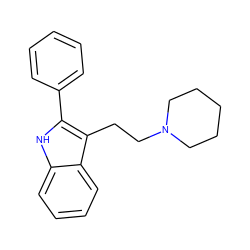 c1ccc(-c2[nH]c3ccccc3c2CCN2CCCCC2)cc1 ZINC000001489864