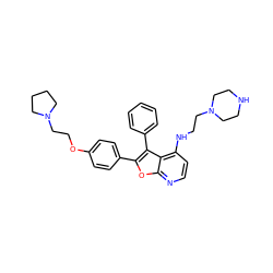 c1ccc(-c2c(-c3ccc(OCCN4CCCC4)cc3)oc3nccc(NCCN4CCNCC4)c23)cc1 ZINC000023359509