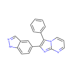 c1ccc(-c2c(-c3ccc4[nH]ncc4c3)nc3ncccn23)cc1 ZINC000066078569