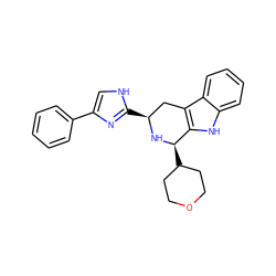 c1ccc(-c2c[nH]c([C@H]3Cc4c([nH]c5ccccc45)[C@@H](C4CCOCC4)N3)n2)cc1 ZINC000084687820