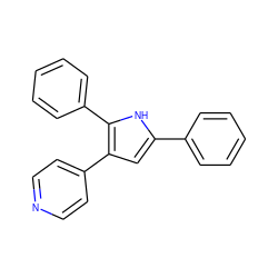 c1ccc(-c2cc(-c3ccncc3)c(-c3ccccc3)[nH]2)cc1 ZINC000003832056