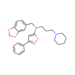 c1ccc(-c2cc(N(CCCN3CCCCC3)Cc3ccc4c(c3)OCO4)on2)cc1 ZINC000013437436