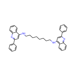 c1ccc(-c2cc(NCCCCCCCCNc3cc(-c4ccccc4)nc4ccccc34)c3ccccc3n2)cc1 ZINC000049639243