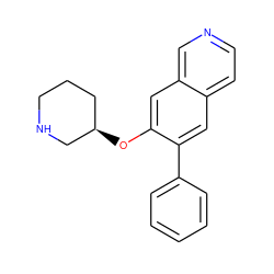 c1ccc(-c2cc3ccncc3cc2O[C@@H]2CCCNC2)cc1 ZINC000040379978