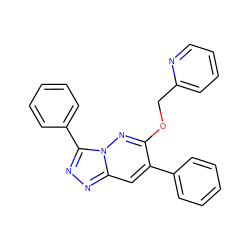 c1ccc(-c2cc3nnc(-c4ccccc4)n3nc2OCc2ccccn2)cc1 ZINC000013675140