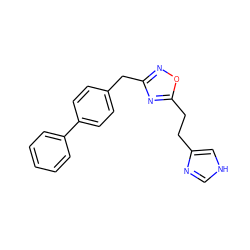 c1ccc(-c2ccc(Cc3noc(CCc4c[nH]cn4)n3)cc2)cc1 ZINC000027980709