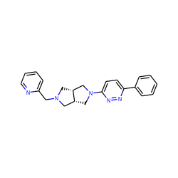 c1ccc(-c2ccc(N3C[C@@H]4CN(Cc5ccccn5)C[C@@H]4C3)nn2)cc1 ZINC000045337445