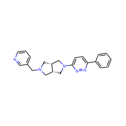 c1ccc(-c2ccc(N3C[C@@H]4CN(Cc5cccnc5)C[C@@H]4C3)nn2)cc1 ZINC000045391636