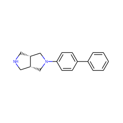 c1ccc(-c2ccc(N3C[C@@H]4CNC[C@@H]4C3)cc2)cc1 ZINC000040973533