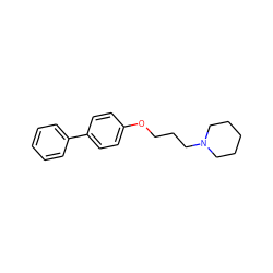 c1ccc(-c2ccc(OCCCN3CCCCC3)cc2)cc1 ZINC000072181095